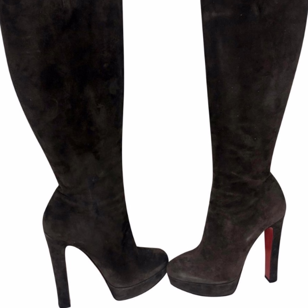 Christian Louboutin Bibi Botta Grey Suede Boot
